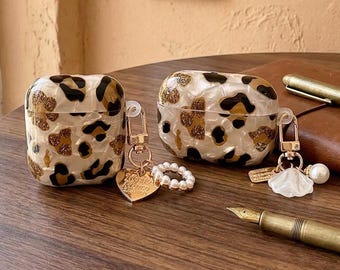 Leopard Theme Airpod Case, Seashell Airpod Pro 3 Case, Airpod 4 Case, Airpod 1 2 3 4 Pro 2, Ocean charm Gifts