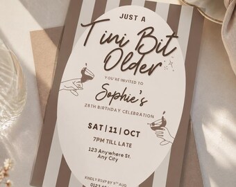 Espresso Martini Birthday Invitation, Tini Bit Older Cocktail Party Template (Digital Download)