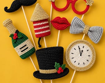 Crochet Christmas Photo Booth Props Pattern Bundle (PDF)