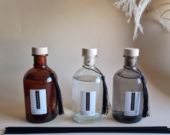 Diffusore a bastoncini da 250 ml / Profumo per ambienti con bastoncini bianchi e neri