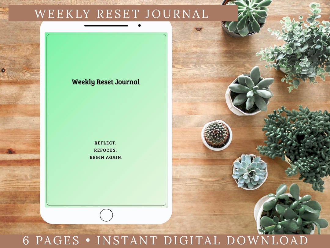 Weekly Reset Planner Printable | Gentle Sunday Reset Journal | Self ...