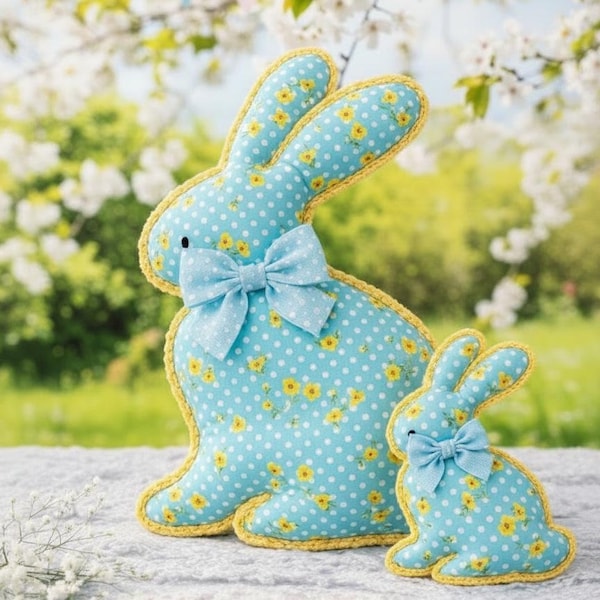 Bunny Pillow Sewing Pattern, Easy Beginner Project, Cozy Cottage Decor (PDF)