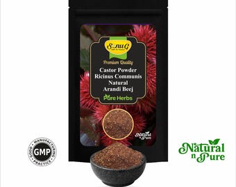 Castor Seed Powder | Ricinus Communis, Arandi Beej Botanical Herb