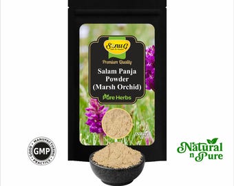 Salam Panja Powder | Marsh Orchid Root, Dactylorhiza Hatagirea Botanical Herb