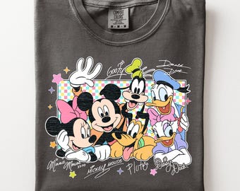 Vintage Micky und Freunde Shirt, Disney Freunde Grafik T-Shirt, Retro Disney Urlaub Tshirt, Komfort Farben Walt Disneyworld T-Shirt
