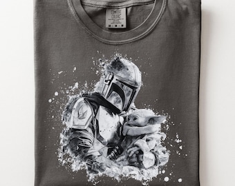 Vintage The Mandalorian Shirt, The Mandalorian & Grogu Graphic Tee, Retro Mandalorian Tshirt, Comfort Colors Star Wars Mandalorian T-Shirt