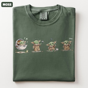 Comfort Colors Grogu-skjorta, Baby Yoda-t-shirt, Star Wars-grafikt-t-shirt, Mandalorian & Grogu-film-t-shirt, present till Star Wars-älskare bild 1