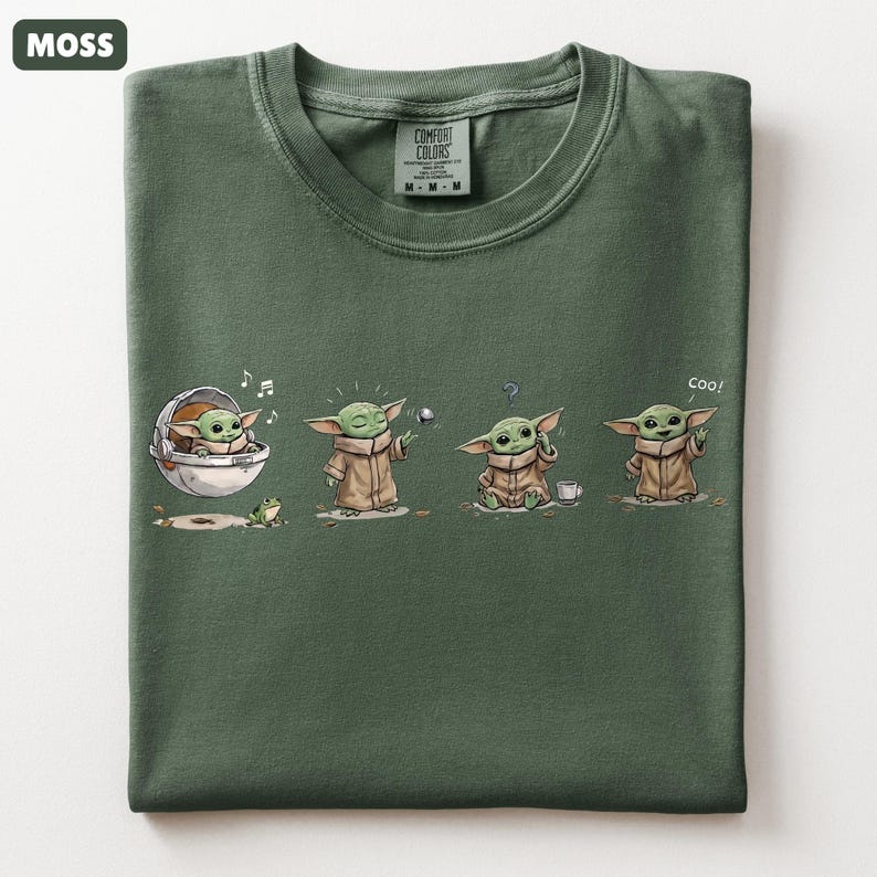 Comfort Colors Grogu-skjorta, Baby Yoda-t-shirt, Star Wars-grafikt-t-shirt, Mandalorian & Grogu-film-t-shirt, present till Star Wars-älskare bild 1