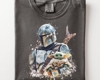 Komfort Farben The Mandalorian & Grogu Shirt, Baby Yoda TShirt, Star Wars Graphic Tee, Dies ist der Weg T-Shirt, Geschenk für Star Wars Fans