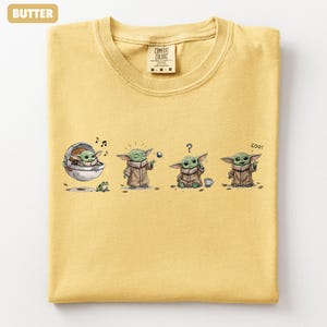 Comfort Colors Grogu-skjorta, Baby Yoda-t-shirt, Star Wars-grafikt-t-shirt, Mandalorian & Grogu-film-t-shirt, present till Star Wars-älskare bild 8