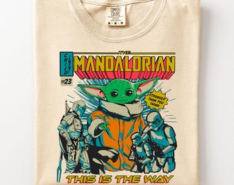 Vintage Baby Yoda Shirt, Dies ist der Weg Grafik T-Shirt, 90er Jahre Star Wars T-Shirt, Komfort Farben The Mandalorian Shirt, Geschenk für Grogu Fans
