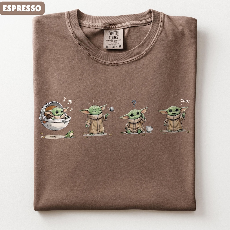 Comfort Colors Grogu-skjorta, Baby Yoda-t-shirt, Star Wars-grafikt-t-shirt, Mandalorian & Grogu-film-t-shirt, present till Star Wars-älskare bild 6