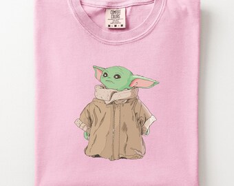 Vintage Grogu Baby Yoda T-Shirt, 90er Jahre Star Wars T-Shirt, Comfort Colors® Baby Yoda Shirt, Geschenk für Star Wars Fans