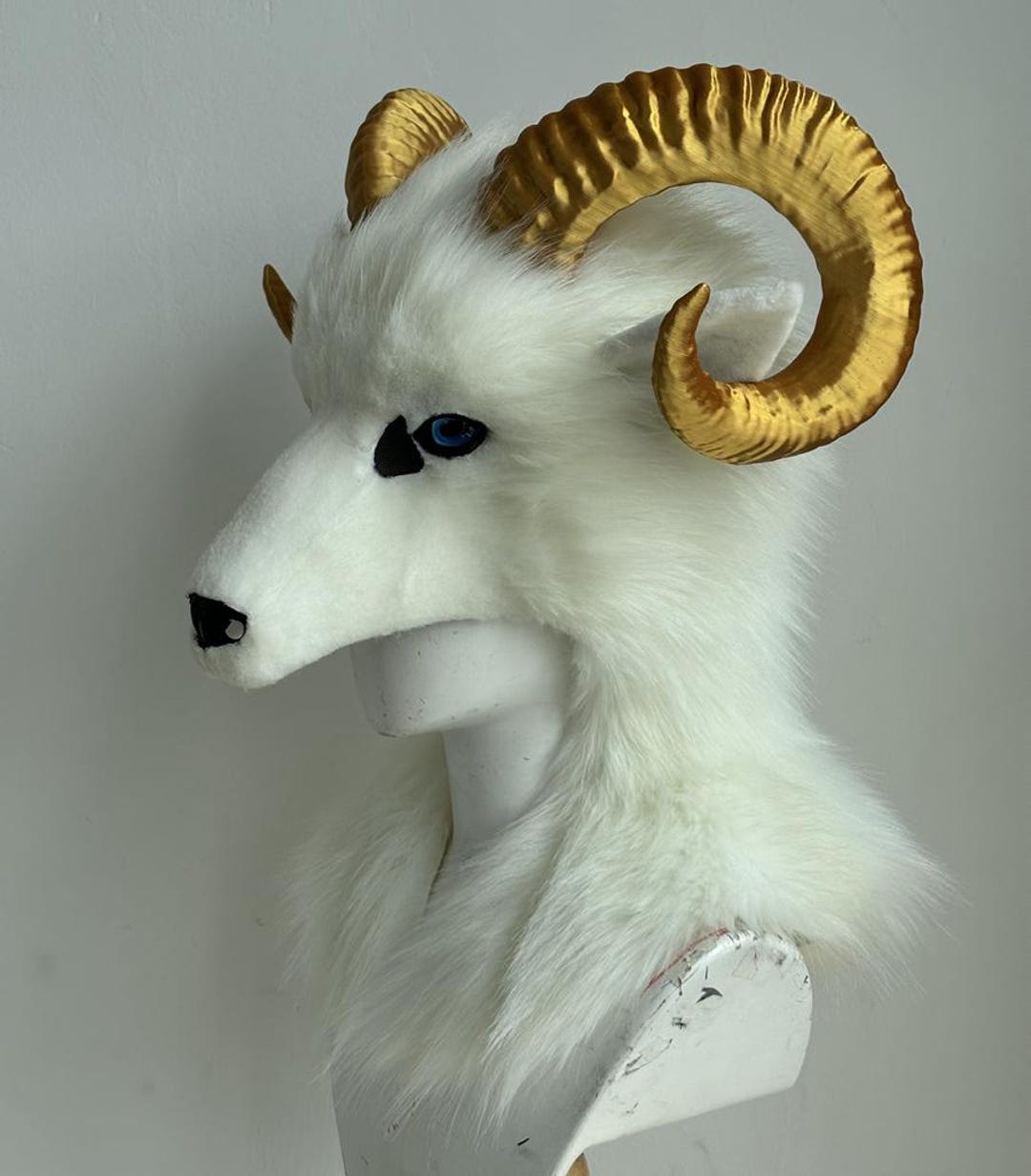 Goats Headdress Mask Costumes Handmade Realistic Cosplay Headpiece - Etsy
