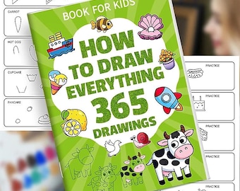 Kids How to Draw Book, 365 Drawings Step-by-Step Guide, Creative Art Activity