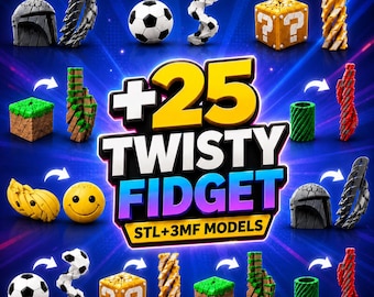 25+ Twisty Fidget STL Bundle | Transforming Fidget Toy Pack | Articulated 3D Print Models | STL & 3MF Files | Sensory Desk Toys