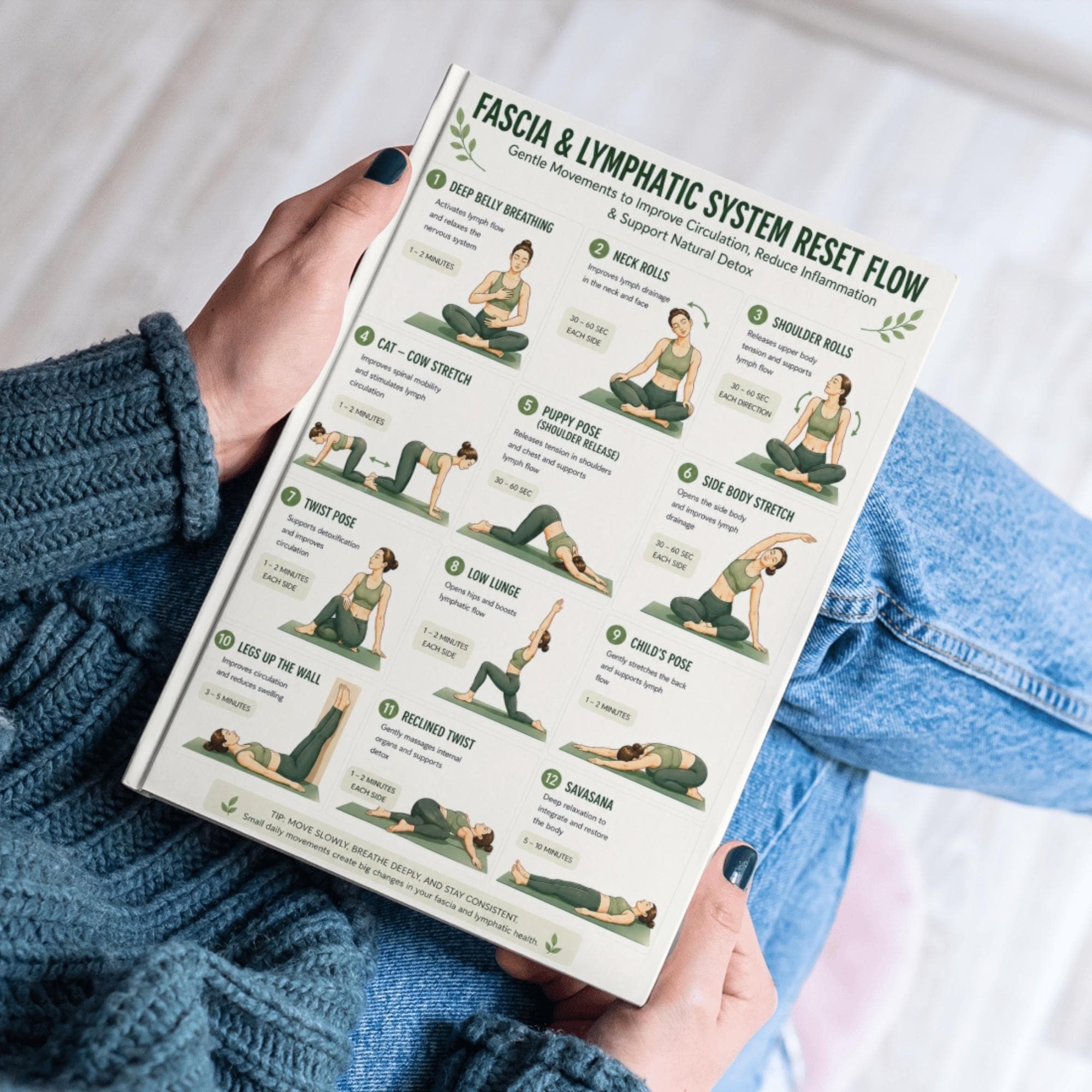 Lymphatic System Routine Pdf Fascia & Lymphatic Drainage Yoga Flow Printable,lymphatic System Reset ...