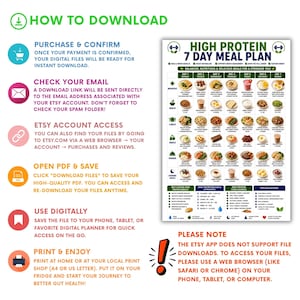 High Protein 7 Day Meal Plan Printable, High Protein Diet Plan PDF, Weekly Meal Planner, Muscle Building Meal Plan, Meal Prep Guide image 13