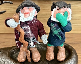 Rare Vintage "SIMPICH ELF" Two Elves - Simpich Character Dolls - Elf SNOBALL Handmade Art Doll- Folk Art Figurine Rare Finds