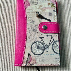 Vintage "POCKETBOOK or TRAVEL JOURNAL" - Padded Book with Ribbon Page Marker Shocking Pink Cover