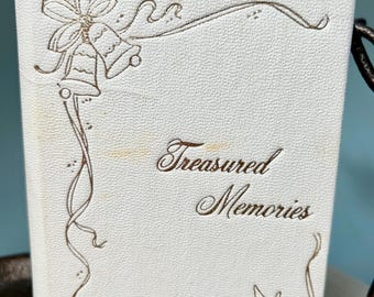 Vintage  SMALL WEDDING BOOK -  Entitled "Treasured Memories" A Handy Pocketbook Size - Dated 1959