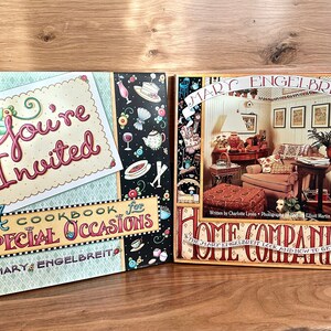 Vintage &quot;MARY ENGELBREIT BOOKS&quot;- A Cookbook  &quot;You&#39;re Invited By Mary Engelbreit&#39; & &quot;Mary Engebreit&#39;s Home Companion&quot; Perfect Pair of Books