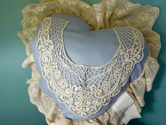 Vintage "LACE COLLAR"   Floral Ivory Color Appliq… - image 9