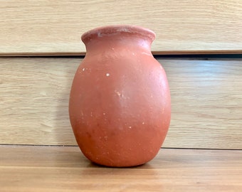 Vintage 50's "MEXICAN CLAY POT" Small Flower Pot.  Authentic Mexican Clay Pottery