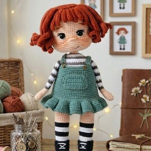 Claire Doll Amigurumi Crochet Pattern | Redhead Crochet Doll with Outfit | Poseable Doll Pattern | Instant Download | Dunyanın Amigurumisi
