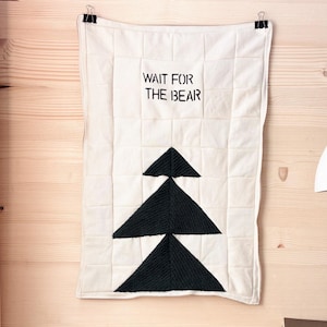 Textile Wall Art, Abstract Tree Fiber Art, Neutral Patchwork Hanging