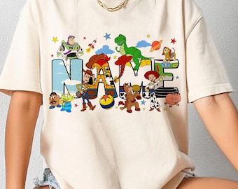 Custom Name Toy Story Kids Toddler Shirt, Personalized Buzz Woody Jessie Tee, Birthday Boy Girl Trip Shirt