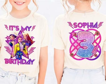Custom Huntrix Birthday Girl Shirt, Personalized Kpop Demon Hunter Tee, Kids Birthday Outfit