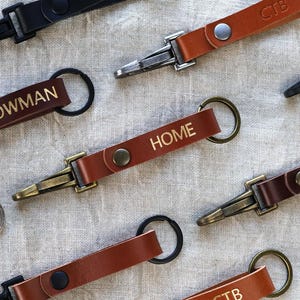 Personalised Leather Keychain | Carabiner Keyring | Traditional 3rd Wedding Anniversary Gift