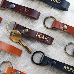 Personalised Leather Keyring | Monogram Keychain | Key Chain Holder