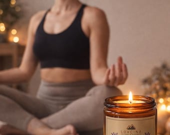 Handmade Lavender Vanilla Soy Candle with Essential Oils, Relaxing Gift
