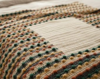 Colorful Bobble Stitch Cotton Baby Blanket Hand Knitted Summer Stroller Cover Nursery Throw