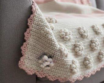 Sparkly Pink Baby Summer Blanket Hand Knitted Shimmer Cotton Luxury Stroller Cover Nursery Throw