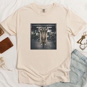 Funny Raccoon Doing Pull Ups In The Gym Shirt Funny Gym Shirt For Men Women Comfort Colors Gift For Gym Lovers Fitness Humor Workout Tee
