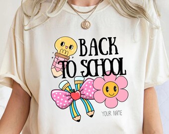 Coquette First Day Outfit,Personalized Back To School Shirt, Custom Kids School Tee, Cute Girl School Shirt, Name Preschool Kindergarten Tee