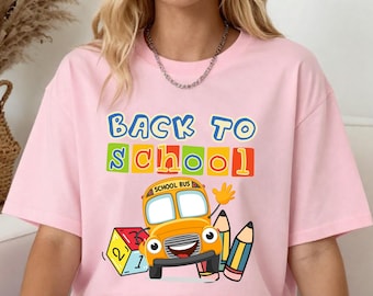 Toddler School Outfit Gift, Back to School Bus Shirt, Cute First Day of School Tee, Preschool Kindergarten Shirt, Kids School Bus T-Shirt