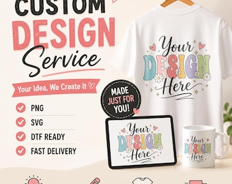 Custom Graphic Design Service | Personalized Png, Svg & Dtf Print Ready Artwork | Text, Color and Design Editing | Fast Turnaround