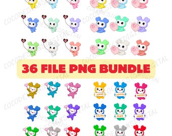 Twice PNG Bundle 36 Files, Kpop Cute Mascot Clipart, Twice Members Cartoon PNG, Kpop Sticker Pack, Sublimation Design, Instant Download
