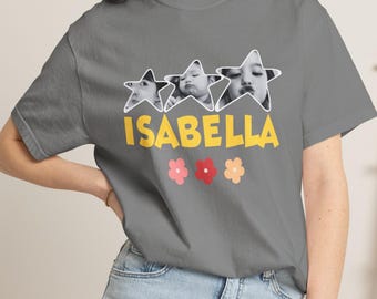 Personalized Kids Photo Shirt with Name, Custom Star Photo Collage Tee, Personalized Daughter Shirt, Family Photo Keepsake Tee