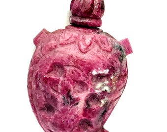 Rzeźba z naturalnego rubinowego liścia, 359,5-karatowy botaniczny kamień szlachetny (6,1 cm)