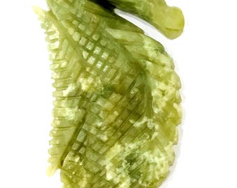 Rzeźba konika morskiego z naturalnego serpentynu, egzotyczna, 117,9-karatowa, prawdziwa figurka zwierzęcia z kamienia szlachetnego, 85 mm