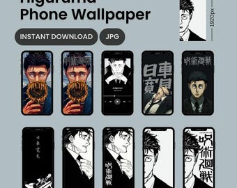 Higuruma Jujutsu Kaisen-handtelefoonbehang, minimalistische anime-telefoon mobiel smartphonegezicht (digitale download)