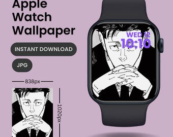 Higuruma Jujutsu Kaisen Apple Watch Face, minimalistische anime-smartwatchachtergrond (digitale download)