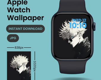 Gojo Satoru Jujutsu Kaisen Apple Watch Face, minimalistische anime-smartwatchachtergrond (digitale download)