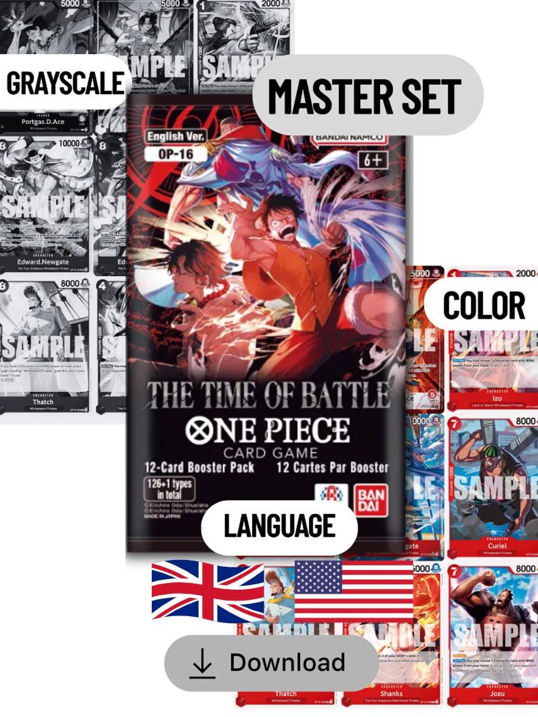 One Piece OP16 Printable Binder Placeholders | the Time of Battle