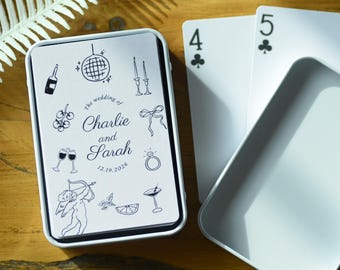 Naipes de boda hechos a mano, naipes en blanco, recuerdos de boda